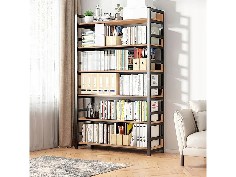 INDUSTRIELLES RUSTIKALES STEHREGAL 6 REGALBÖDEN BÜCHERTREPPE 174 CM
