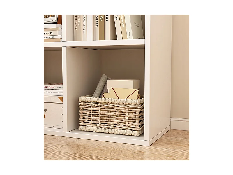 ÉTAGÈRE 6 ÉTAGÈRES POUR LIVRES BLANCHE ARMOIRE OUVERTE MODERNE LOFT 100x67x30 cm