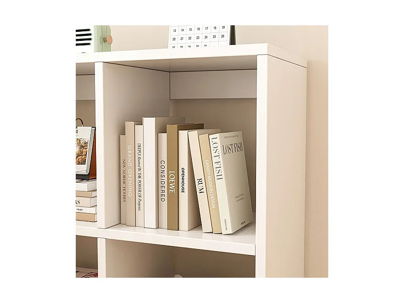 ÉTAGÈRE 6 ÉTAGÈRES POUR LIVRES BLANCHE ARMOIRE OUVERTE MODERNE LOFT 100x67x30 cm