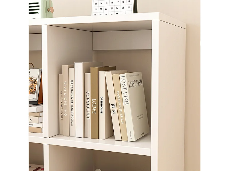 ÉTAGÈRE 6 ÉTAGÈRES POUR LIVRES BLANCHE ARMOIRE OUVERTE MODERNE LOFT 100x67x30 cm