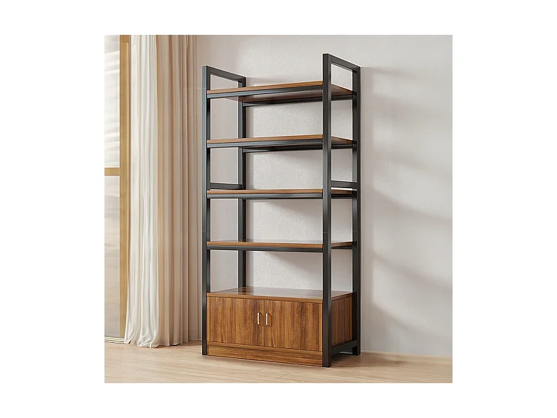 ÉTAGÈRE INDUSTRIELLE SUR PIED ÉTAGÈRE À LIVRES LOFT 190 CM CADRE MÉTALLIQUE