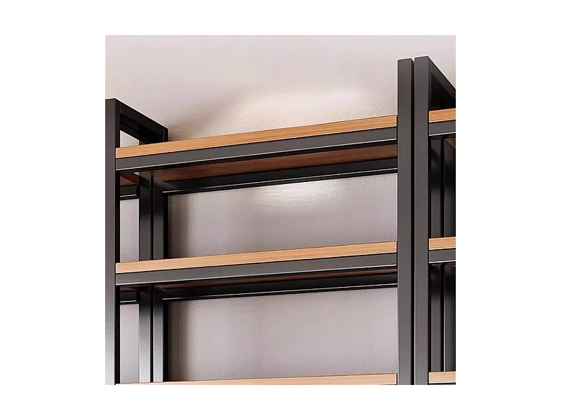 ÉTAGÈRE INDUSTRIELLE SUR PIED ÉTAGÈRE À LIVRES LOFT 190 CM CADRE MÉTALLIQUE