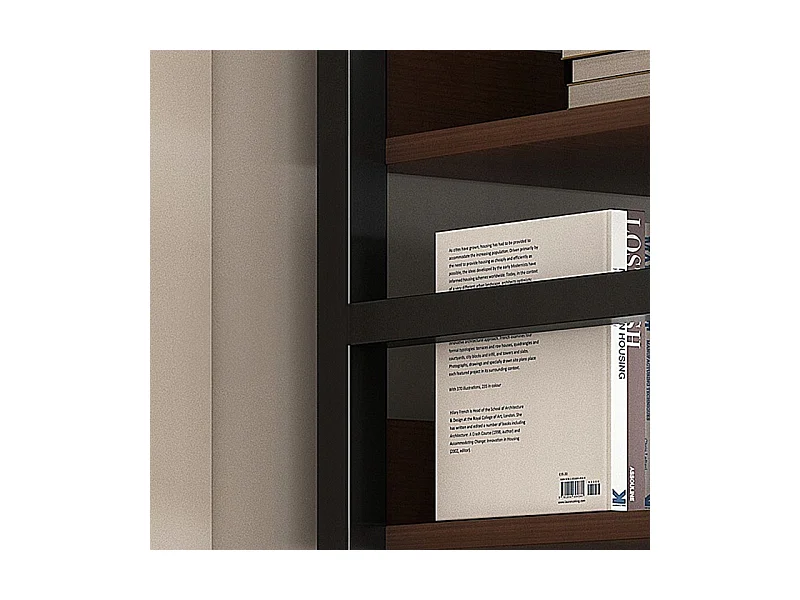 ÉTAGÈRE INDUSTRIELLE SUR PIED ÉTAGÈRE À LIVRES LOFT 190 CM CADRE MÉTALLIQUE