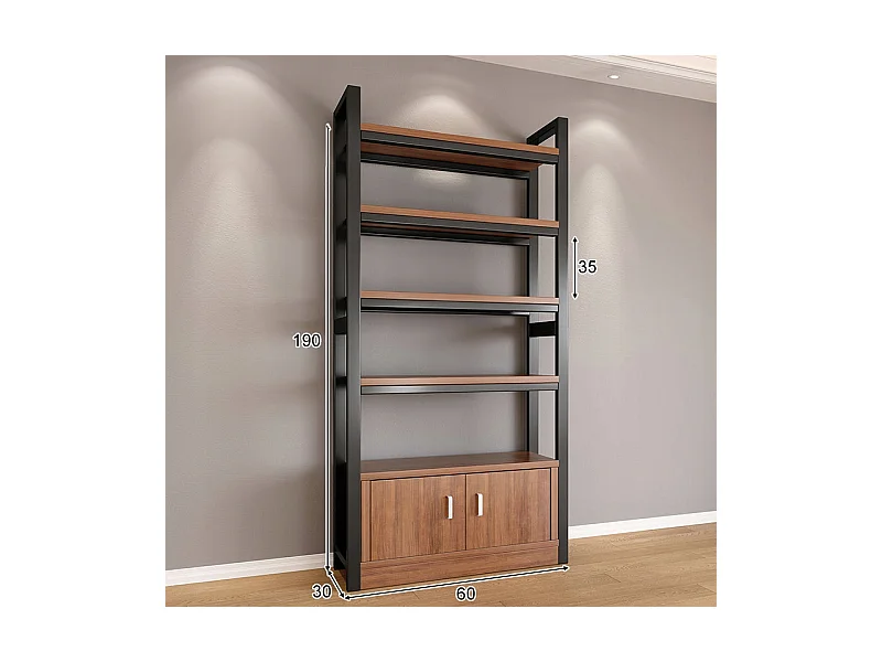 ÉTAGÈRE INDUSTRIELLE SUR PIED ÉTAGÈRE À LIVRES LOFT 190 CM CADRE MÉTALLIQUE