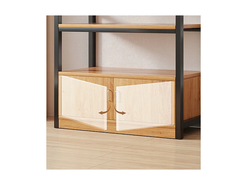 ÉTAGÈRE INDUSTRIELLE SUR PIED ÉTAGÈRE À LIVRES LOFT 190 CM CADRE MÉTALLIQUE