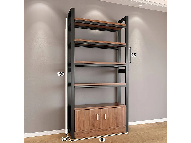 Regał industrialny stojący półka na książki loft 190 cm metalowa rama