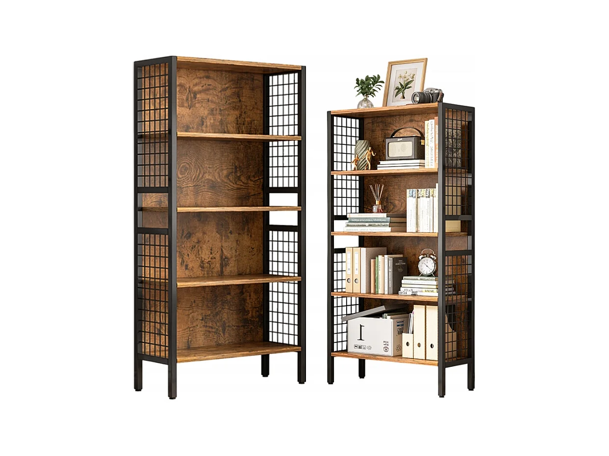 ÉTAGÈRE INDUSTRIELLE SUR PIED EN BOIS ÉTAGÈRE À LIVRES RUSTIQUE RÉTRO LOFT