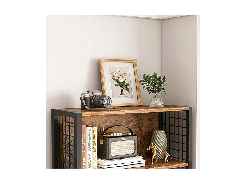 ÉTAGÈRE INDUSTRIELLE SUR PIED EN BOIS ÉTAGÈRE À LIVRES RUSTIQUE RÉTRO LOFT