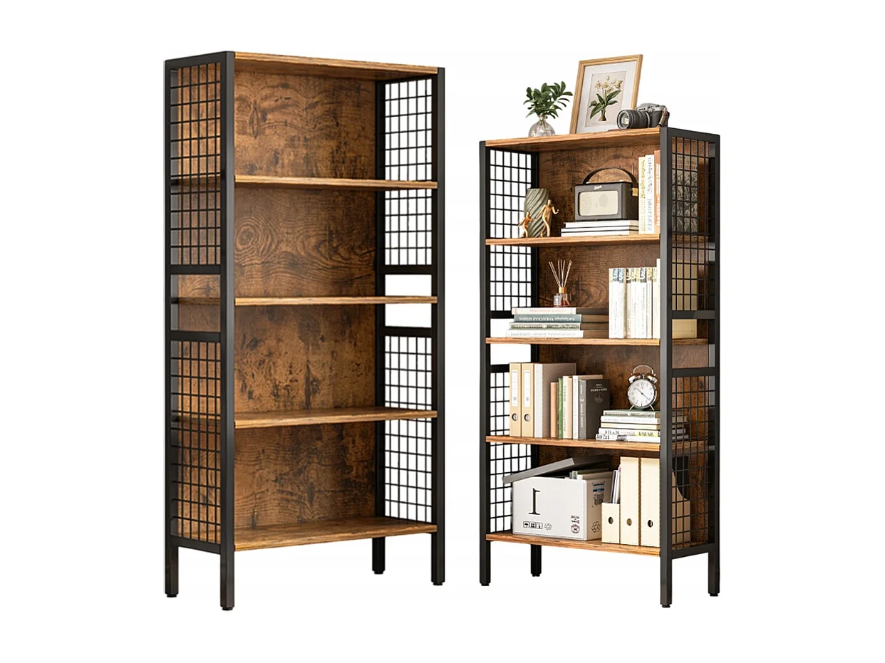 INDUSTRIELLES HOLZREGAL STEHENDES REGAL FÜR BÜCHER RUSTIKAL RETRO LOFT