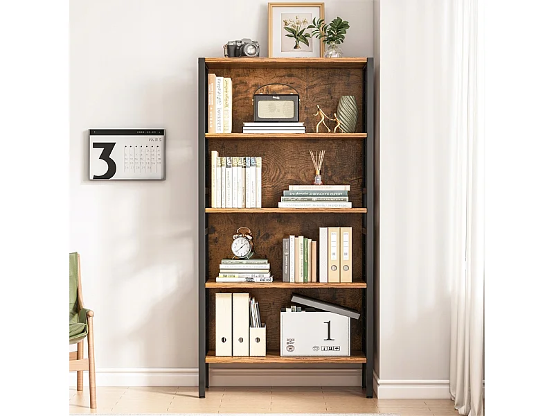 INDUSTRIELLES HOLZREGAL STEHENDES REGAL FÜR BÜCHER RUSTIKAL RETRO LOFT