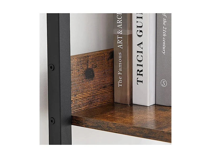 ÉTAGÈRE INDUSTRIELLE NOIRE 5 ÉTAGÈRES ÉCHELLE À LIVRES LOFT MODERN