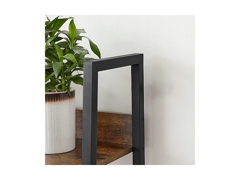 ÉTAGÈRE INDUSTRIELLE NOIRE 5 ÉTAGÈRES ÉCHELLE À LIVRES LOFT MODERN