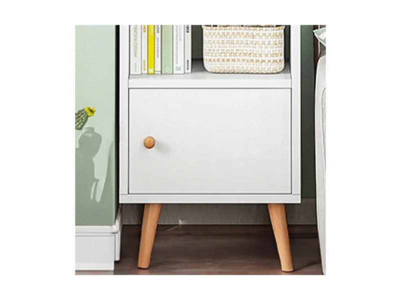 ÉTAGÈRE BLANCHE SUR PIED POUR LIVRES ÉTAGÈRES HAUTES SCANDINAVES COLONNE ARMOIRE