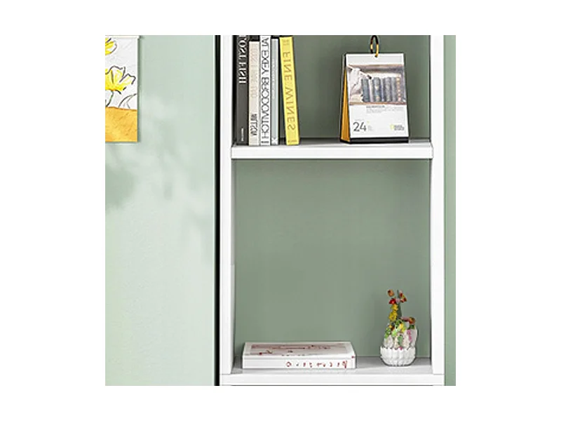 ÉTAGÈRE BLANCHE SUR PIED POUR LIVRES ÉTAGÈRES HAUTES SCANDINAVES COLONNE ARMOIRE