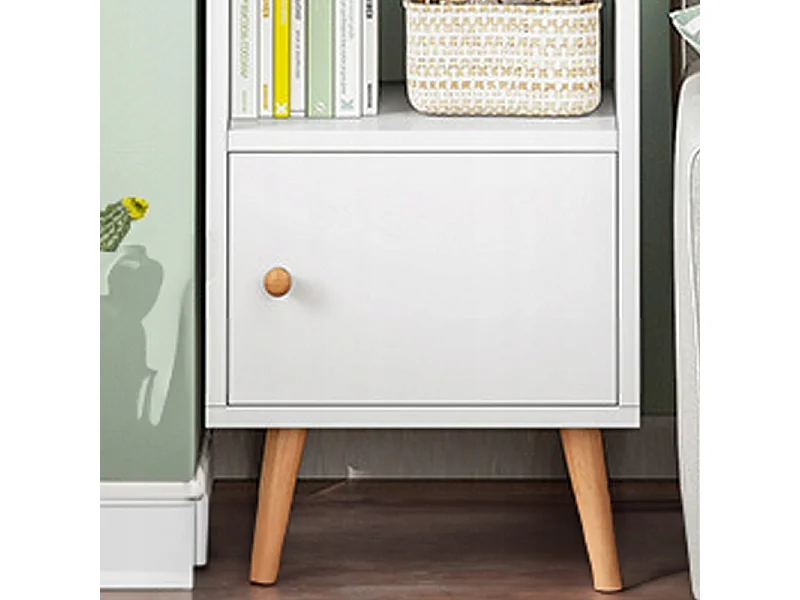 ÉTAGÈRE BLANCHE SUR PIED POUR LIVRES ÉTAGÈRES HAUTES SCANDINAVES COLONNE ARMOIRE