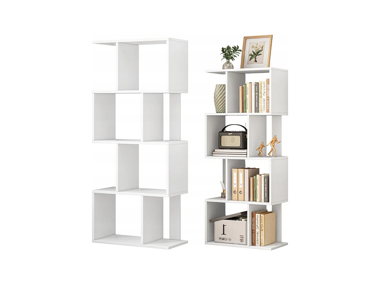 ÉTAGÈRE OUVERTE SUR PIED BLANCHE ÉTAGÈRE ARMOIRE BIBLIOTHÈQUE MODERNE LOFT 140 CM