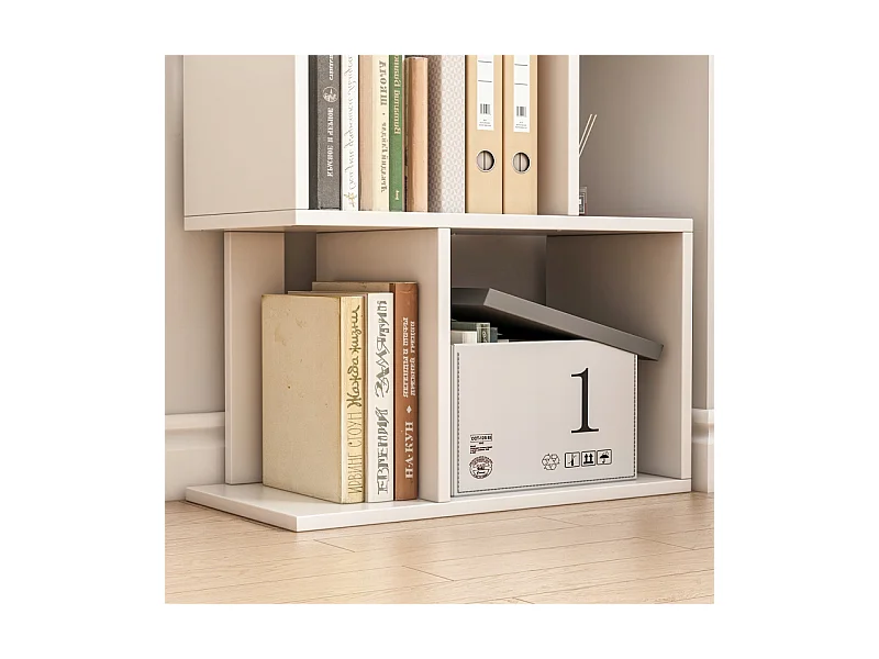 ÉTAGÈRE OUVERTE SUR PIED BLANCHE ÉTAGÈRE ARMOIRE BIBLIOTHÈQUE MODERNE LOFT 140 CM