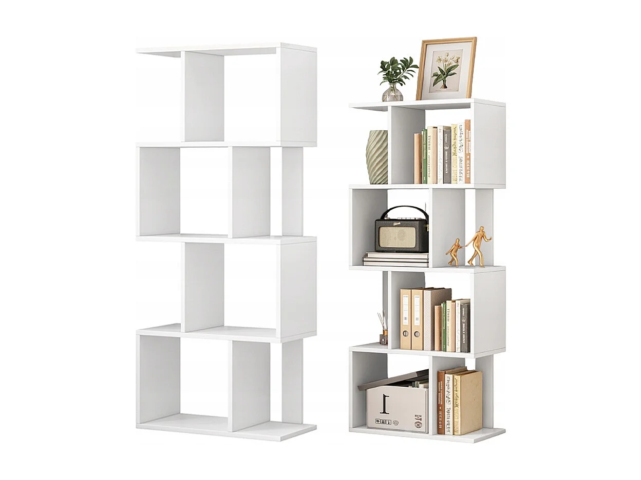 ÉTAGÈRE OUVERTE SUR PIED BLANCHE ÉTAGÈRE ARMOIRE BIBLIOTHÈQUE MODERNE LOFT 140 CM