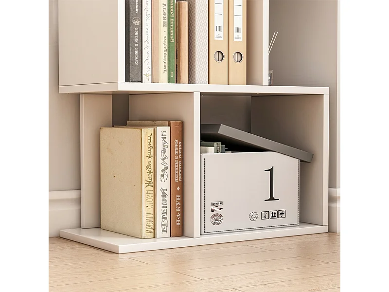 ÉTAGÈRE OUVERTE SUR PIED BLANCHE ÉTAGÈRE ARMOIRE BIBLIOTHÈQUE MODERNE LOFT 140 CM