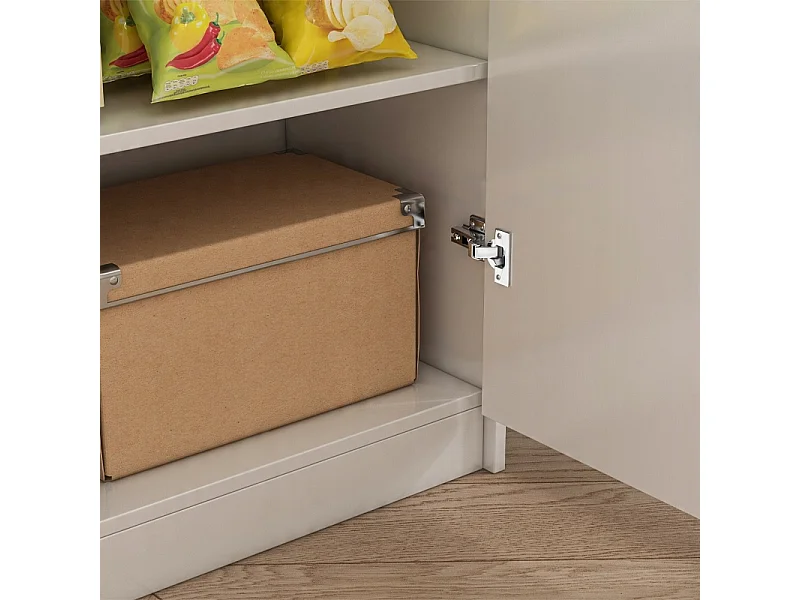 ÉTAGÈRE DE BUREAU À 2 PORTES AVEC ÉTAGÈRES COLONNE ARMOIRE SUR PIED BLANC LOFT 108 CM