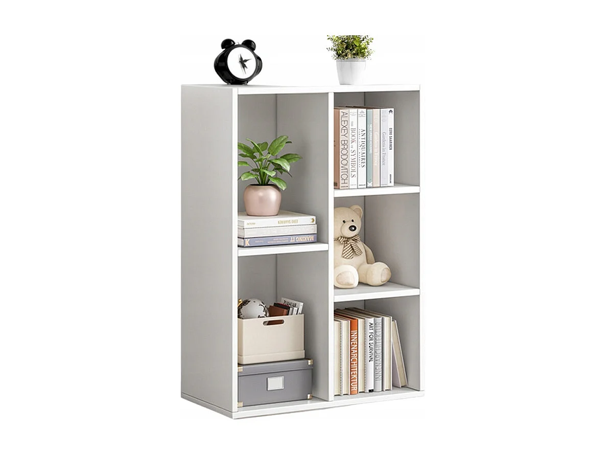 ÉTAGÈRE OUVERTE SUR PIED BLANCHE GRANDE ARMOIRE COMMODE LOFT SCANDINAVE 5 ÉTAGÈRES