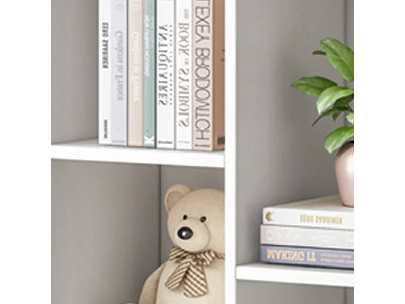 ÉTAGÈRE OUVERTE SUR PIED BLANCHE GRANDE ARMOIRE COMMODE LOFT SCANDINAVE 5 ÉTAGÈRES