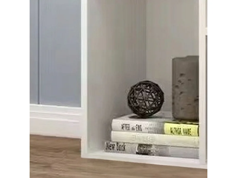 ÉTAGÈRE OUVERTE SUR PIED BLANCHE GRANDE ARMOIRE COMMODE LOFT SCANDINAVE 5 ÉTAGÈRES