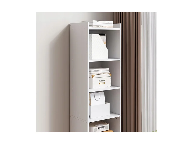 ÉTAGÈRE BLANCHE POUR LIVRES ÉTAGÈRES HAUTES SCANDINAVES COLONNE ARMOIRE LOFT