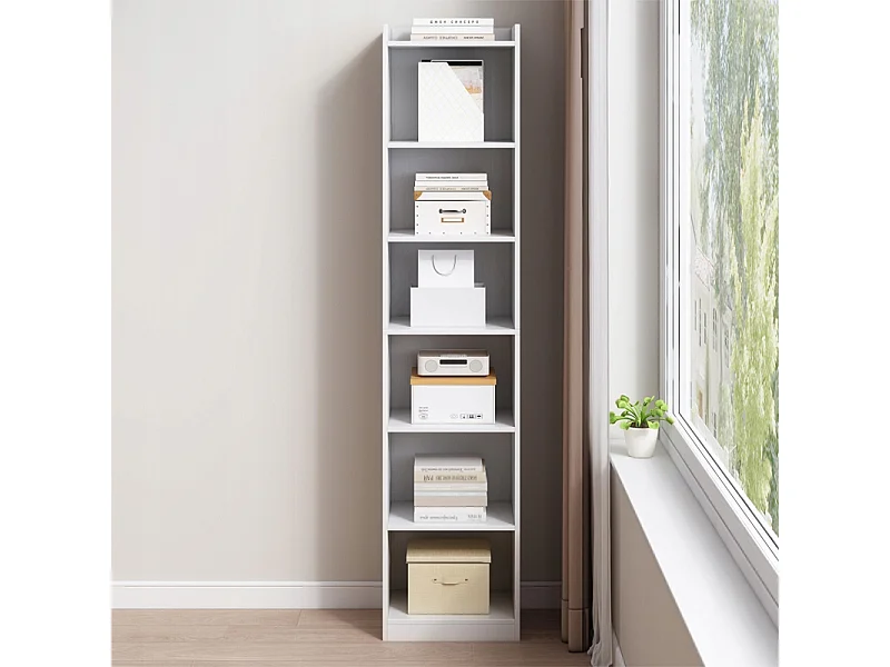 ÉTAGÈRE BLANCHE POUR LIVRES ÉTAGÈRES HAUTES SCANDINAVES COLONNE ARMOIRE LOFT