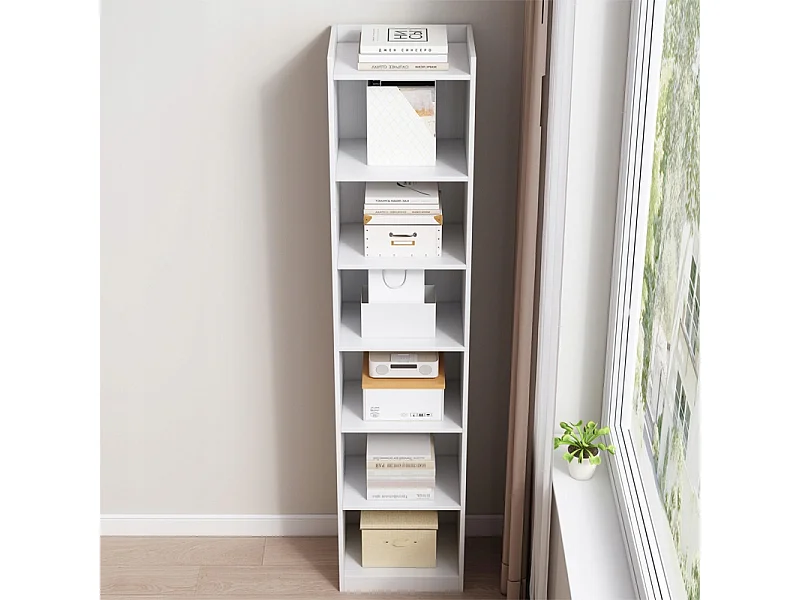 ÉTAGÈRE BLANCHE POUR LIVRES ÉTAGÈRES HAUTES SCANDINAVES COLONNE ARMOIRE LOFT