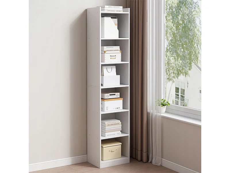 WEISSES STEHREGAL FÜR BÜCHER HOHE REGALE SKANDINAVISCHER SCHRANK LOFT