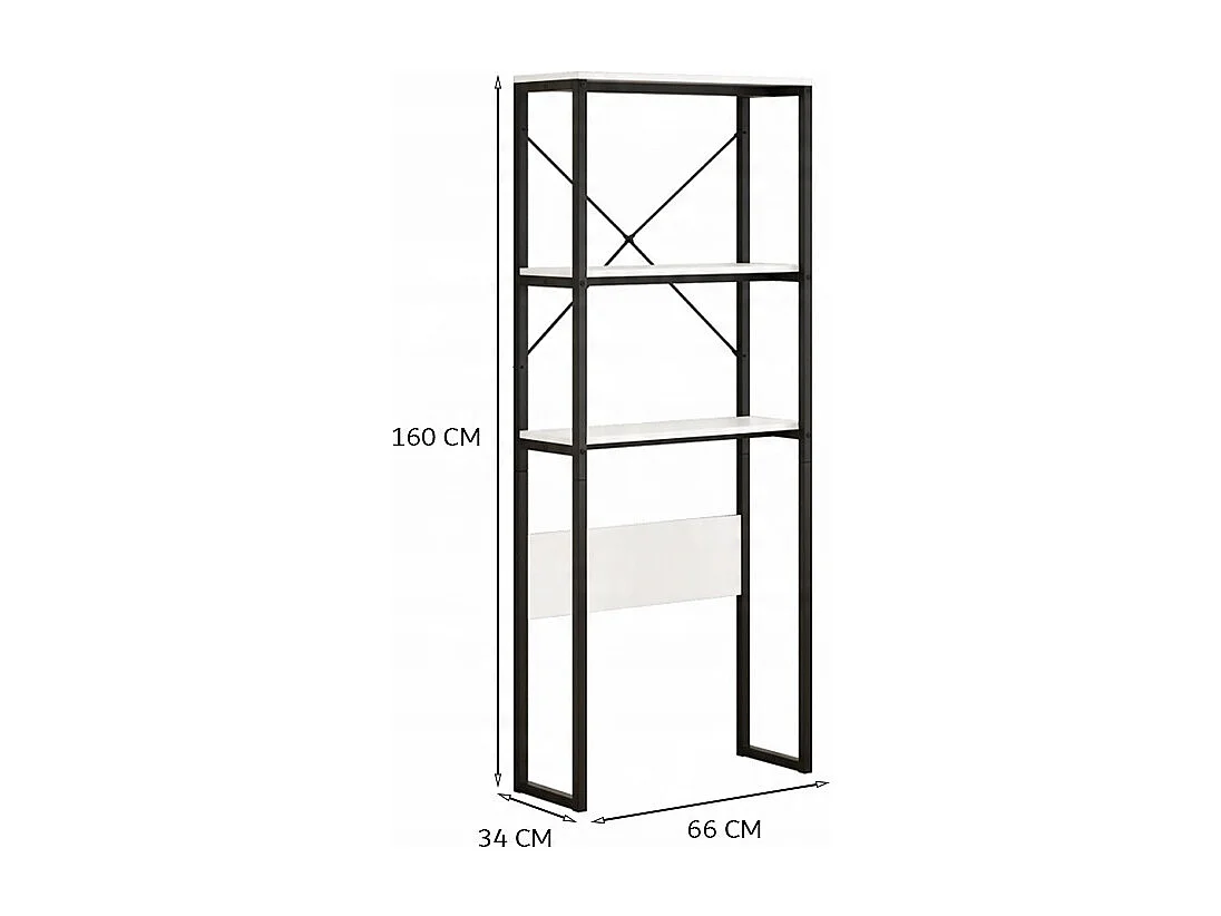 Regał szafka łazienkowa nad toaletę pralkę loft industrialny półki 160 cm