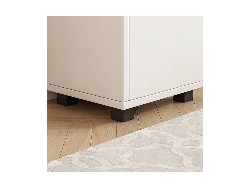 ARMOIRE DE SALLE DE BAIN BLANCHE SUR PIED ÉTAGÈRE COSMÉTIQUES SALON MODERNE LOFT 90 CM