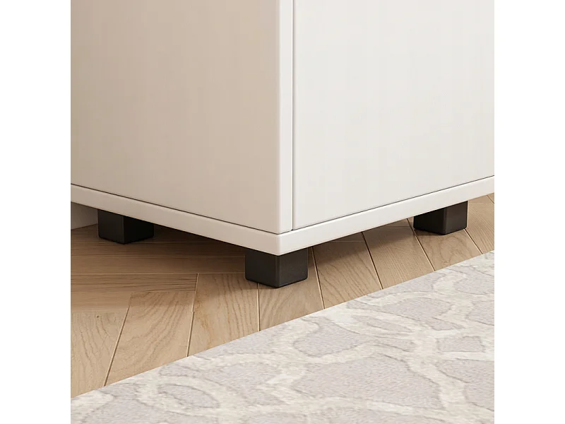 ARMOIRE DE SALLE DE BAIN BLANCHE SUR PIED ÉTAGÈRE COSMÉTIQUES SALON MODERNE LOFT 90 CM