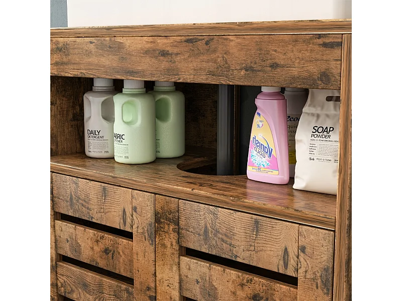ARMOIRE DE SALLE DE BAINS À POSER SOUS LE LAVABO ÉVIER AVEC ÉTAGÈRES ÉTAGÈRE À PORTES 60 CM