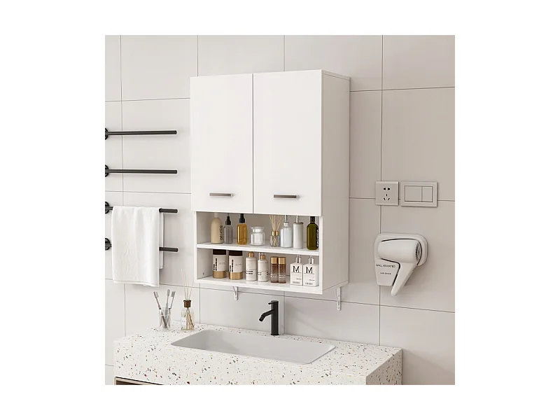 Szafka łazienkowa wisząca ścienna nad pralkę pojemne półki regał loft 64 cm
