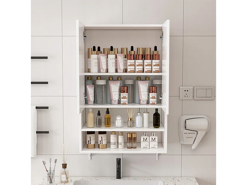 WANDHÄNGENDER BADEZIMMERSCHRANK ÜBER DER WASCHMASCHINE GERÄUMIGE REGALE LOFT-REGAL 64 CM