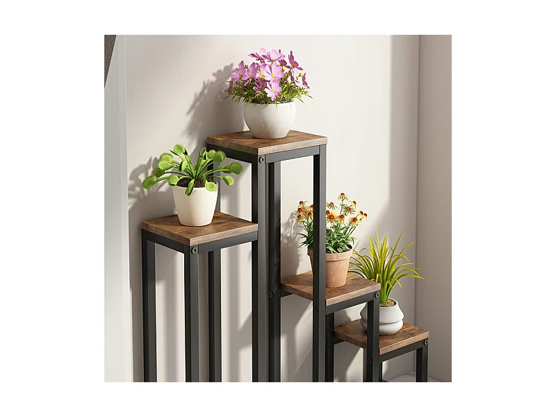 FLORAL STAND PLANT FLOWERS POTS RUSTIC SHELF 4 LEVELS LOFT