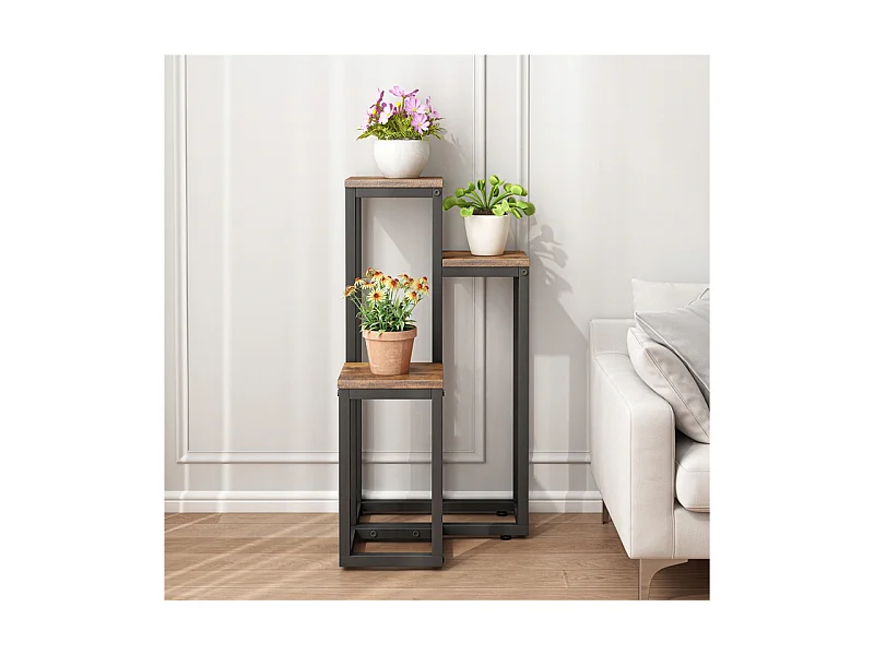 FLORAL METAL PLANT STAND FOR PLANTS FLOWERS RUSTIC CRAFT LOFT 67 CM