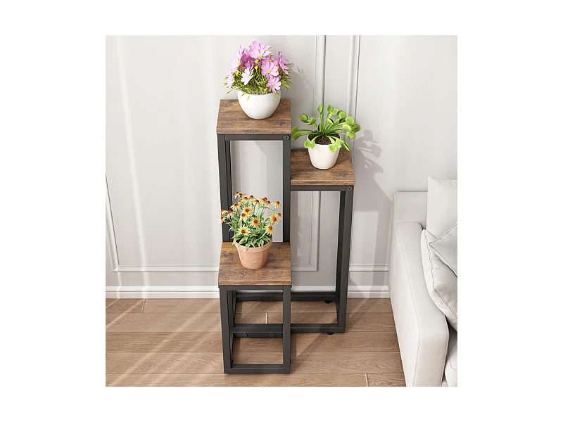 FLORAL METAL PLANT STAND FOR PLANTS FLOWERS RUSTIC CRAFT LOFT 67 CM