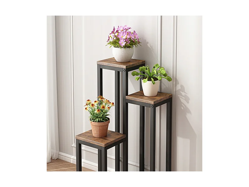 FLORAL METAL PLANT STAND FOR PLANTS FLOWERS RUSTIC CRAFT LOFT 67 CM