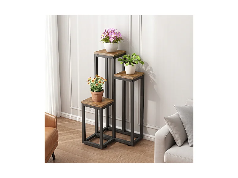 FLORAL METAL PLANT STAND FOR PLANTS FLOWERS RUSTIC CRAFT LOFT 67 CM