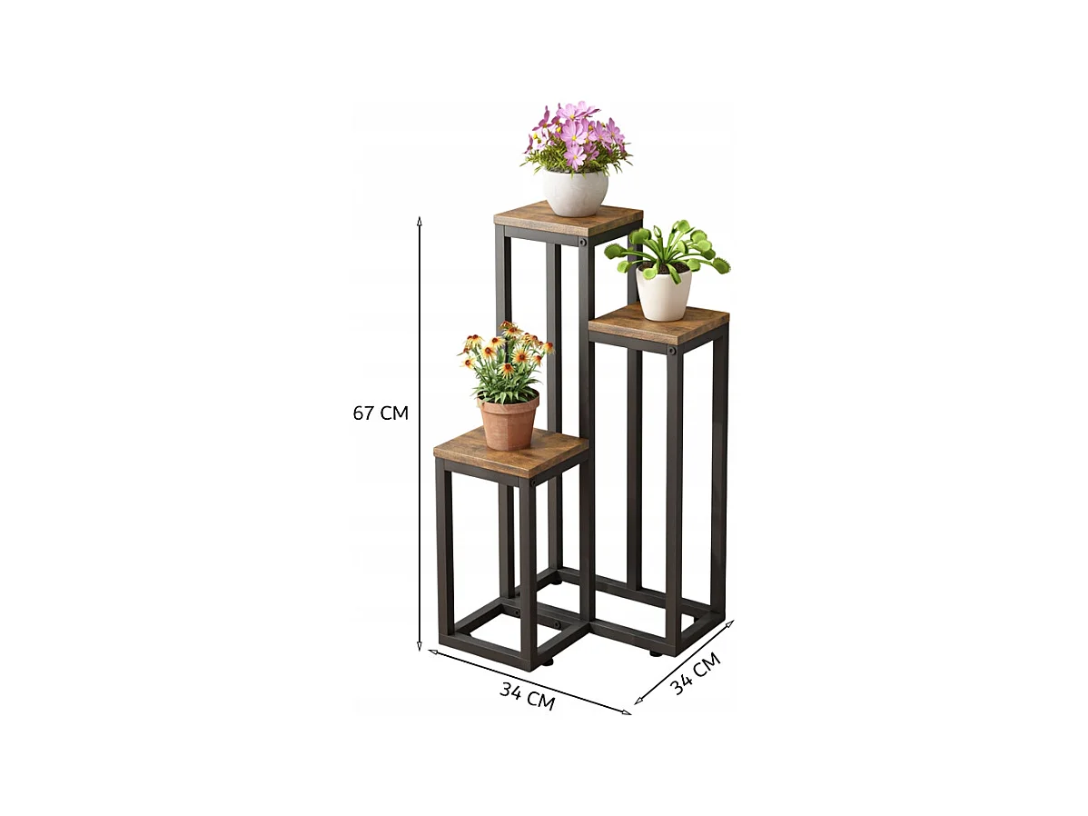 FLORAL METAL PLANT STAND FOR PLANTS FLOWERS RUSTIC CRAFT LOFT 67 CM