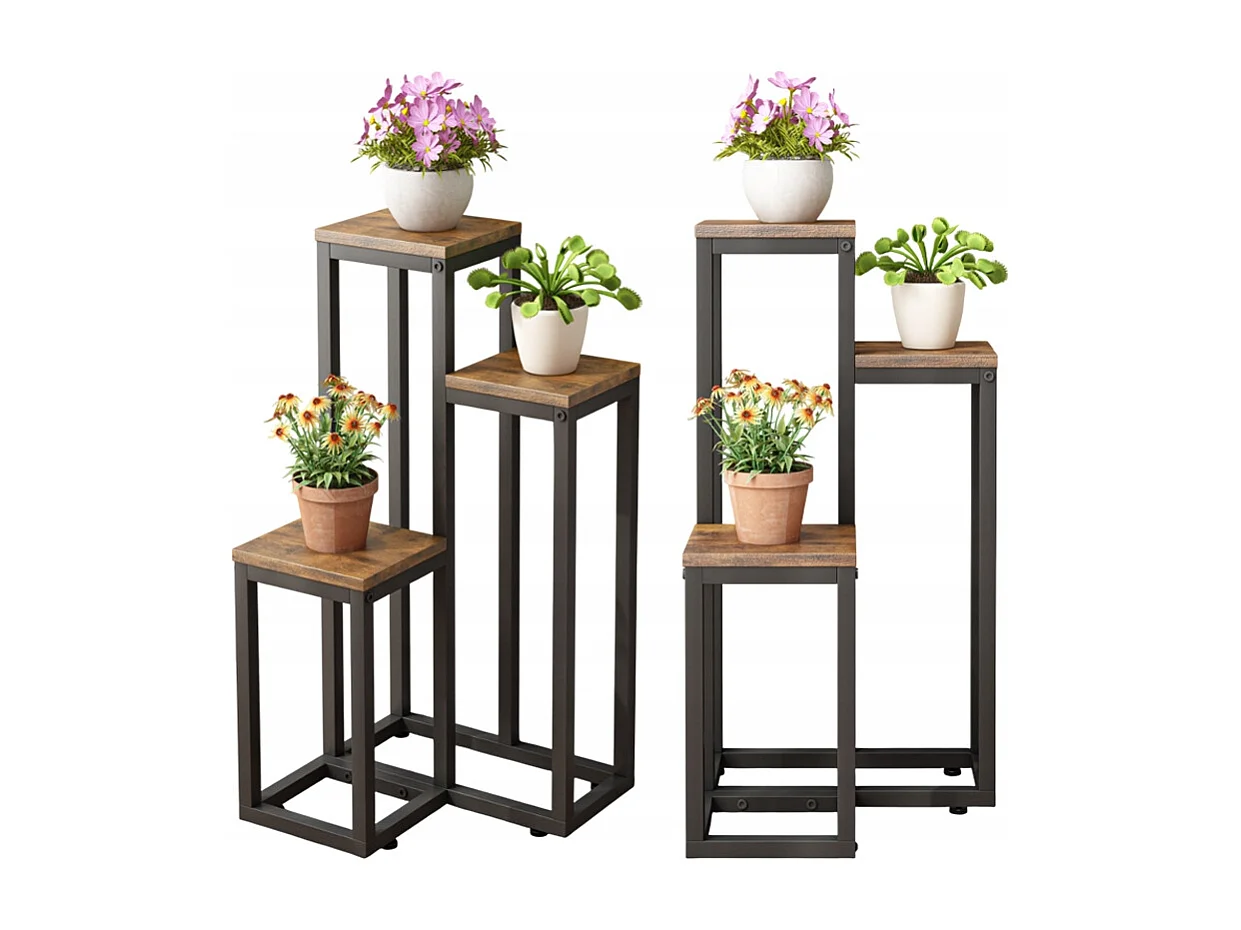 Kwietnik metalowy stojak na rośliny kwiaty rustykalny craft loft 67 cm