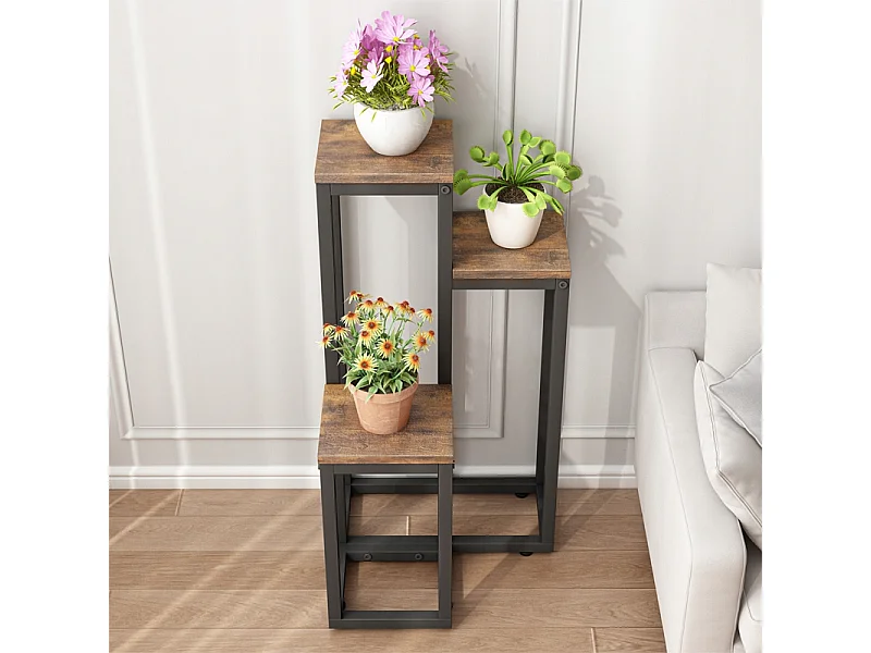 Kwietnik metalowy stojak na rośliny kwiaty rustykalny craft loft 67 cm