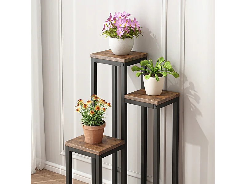 Kwietnik metalowy stojak na rośliny kwiaty rustykalny craft loft 67 cm