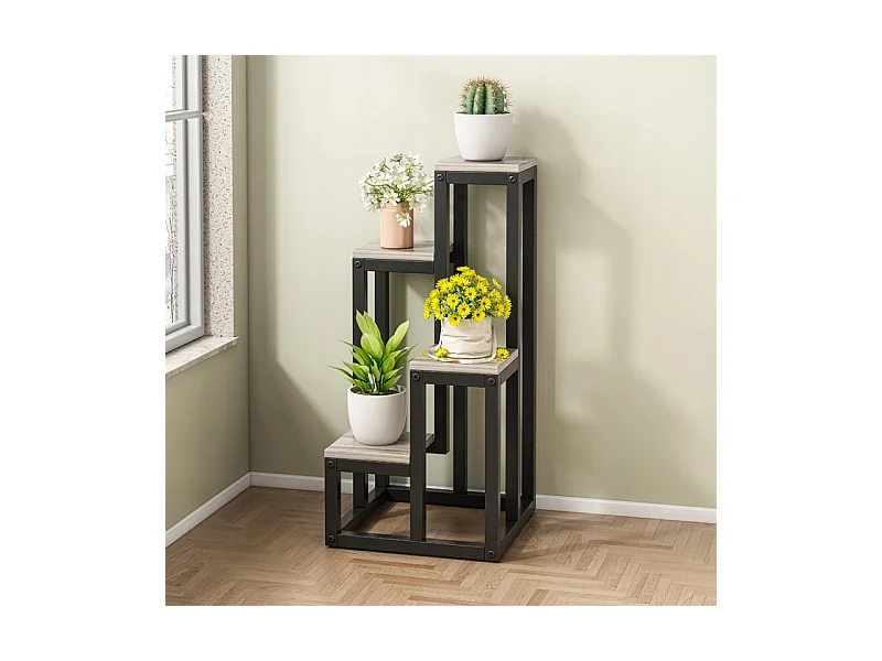 FLORAL METAL FLOWER STAND PLANT STAND 4 LEVELS STANDING SHELF LOFT