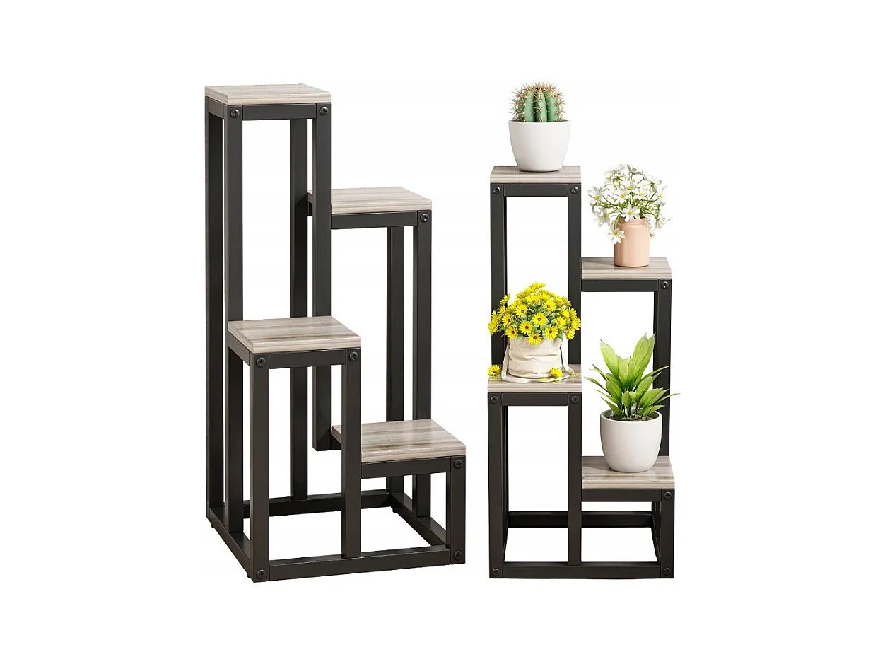 FLORAL METAL FLOWER STAND PLANT STAND 4 LEVELS STANDING SHELF LOFT