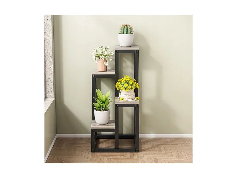 FLORAL METAL FLOWER STAND PLANT STAND 4 LEVELS STANDING SHELF LOFT