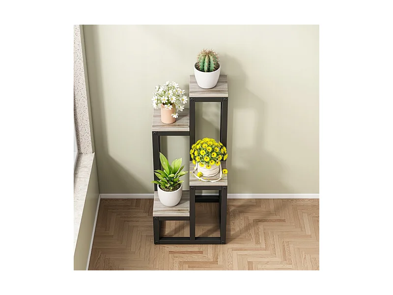 FLORAL METAL FLOWER STAND PLANT STAND 4 LEVELS STANDING SHELF LOFT